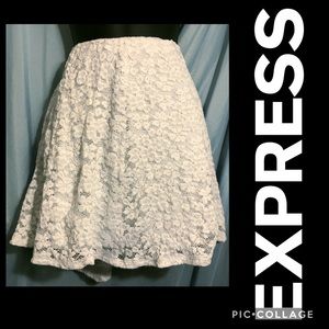 Express OneEleven White Lace Abbreviated MiniSkirt